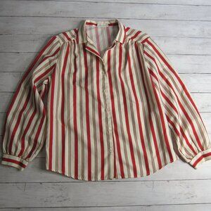 Russ Togs Vintage Women's Top Size L Long Sleeve 70's 80's Blouse